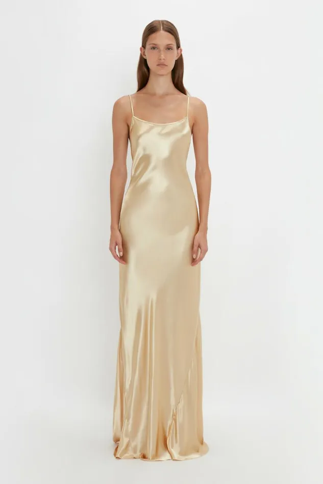 Women Dresses Victoria Beckham FloorLength Cami Dress In Gold