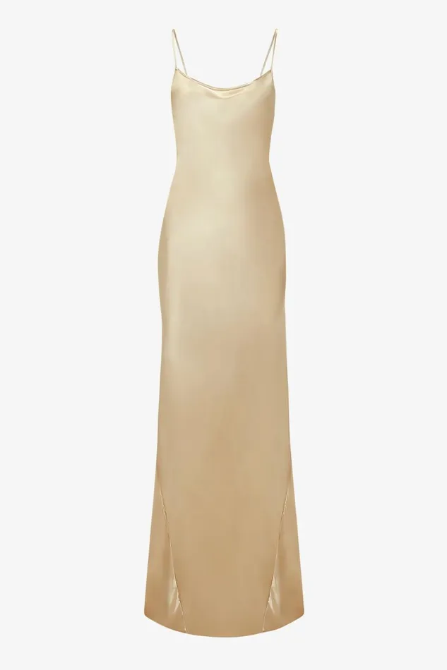Women Dresses Victoria Beckham FloorLength Cami Dress In Gold