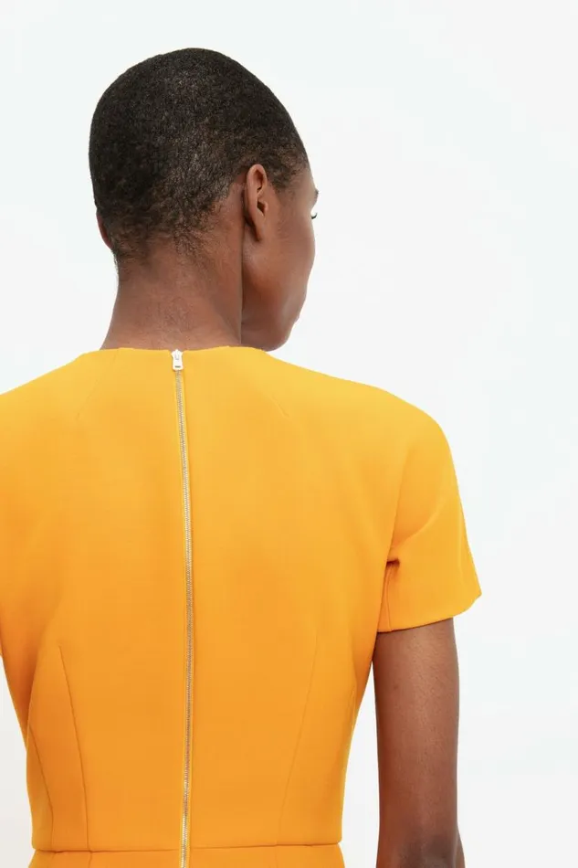 Women Dresses Victoria Beckham TShirt Fitted Dress In Mandarin