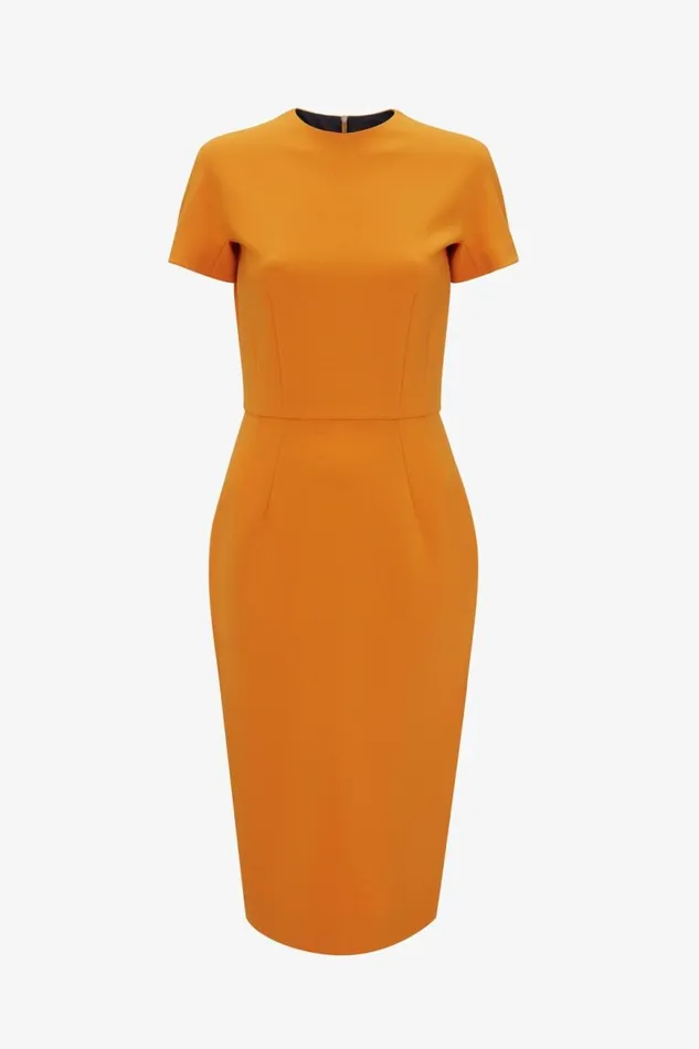 Women Dresses Victoria Beckham TShirt Fitted Dress In Mandarin