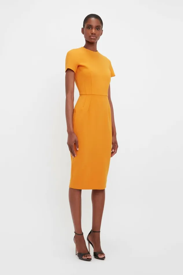 Women Dresses Victoria Beckham TShirt Fitted Dress In Mandarin