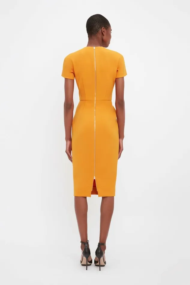 Women Dresses Victoria Beckham TShirt Fitted Dress In Mandarin