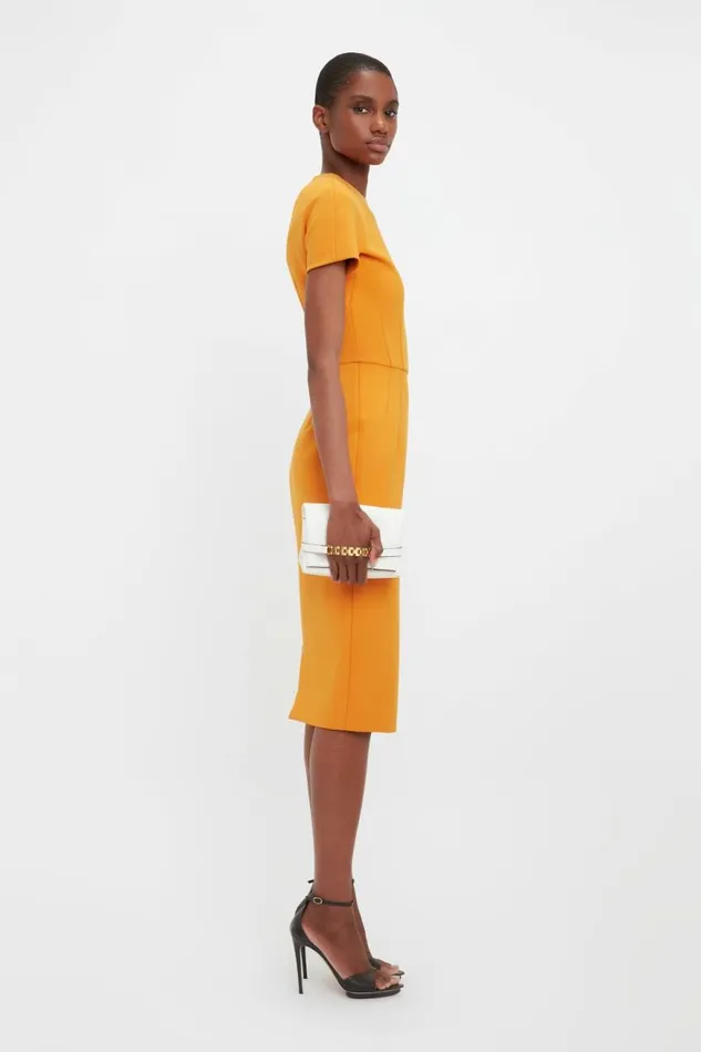 Women Dresses Victoria Beckham TShirt Fitted Dress In Mandarin