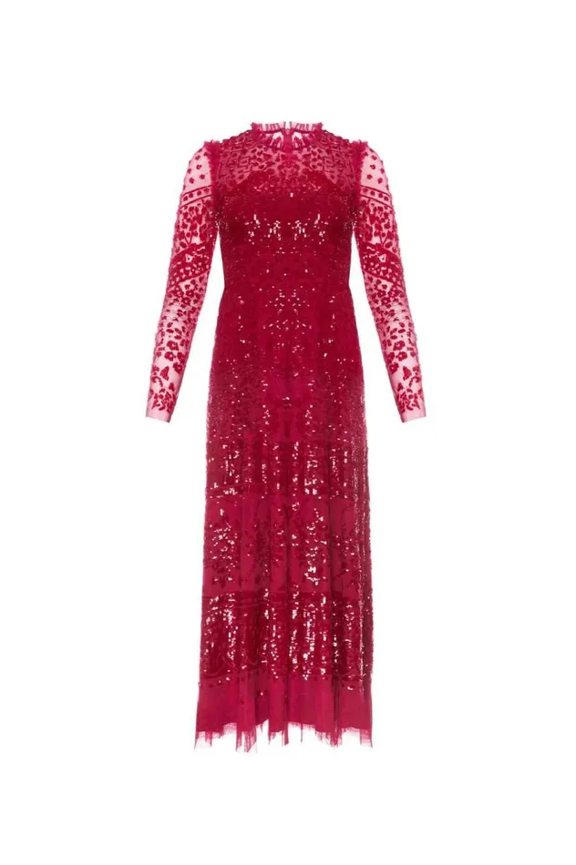 Women Embellished Dresses Needle and Thread Aurora Ballerina Dress Red