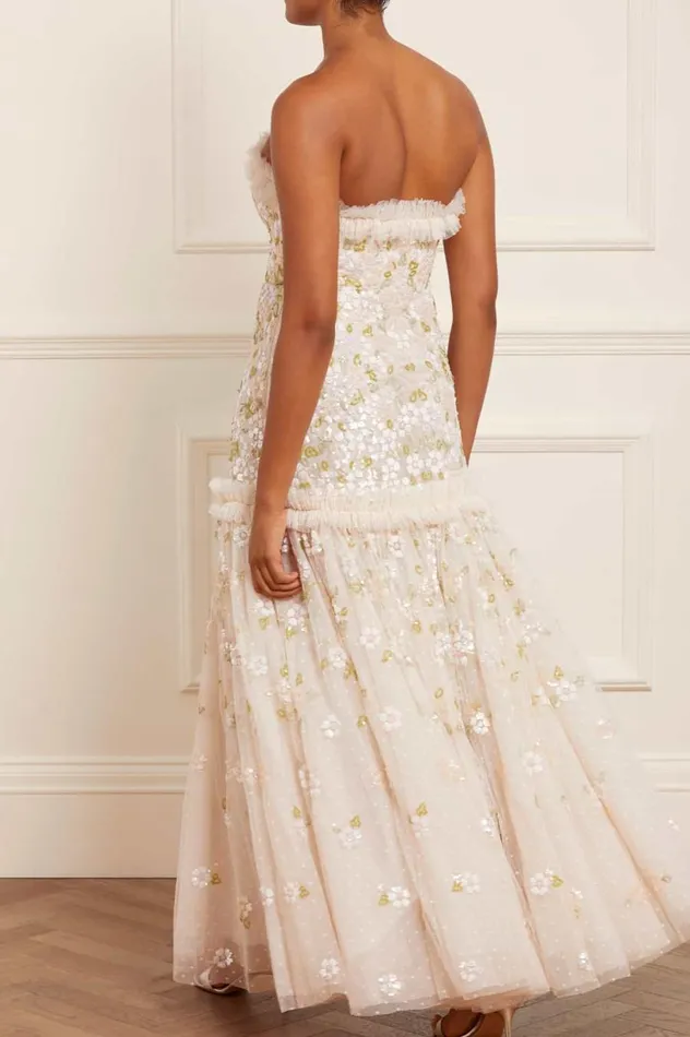 Women Embellished Dresses Needle and Thread Brianna Strapless Gown Champagne Women Embellished Dresses Needle and Thread Brianna Strapless Gown Champagne
