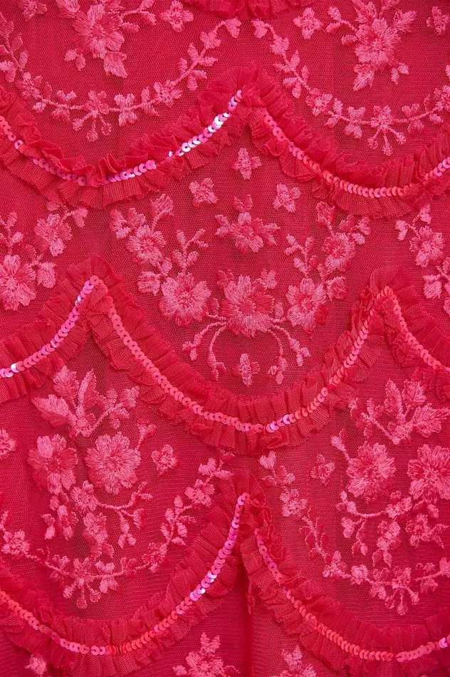 Women Embellished Dresses Needle and Thread Lily Bloom Ankle Gown Pink