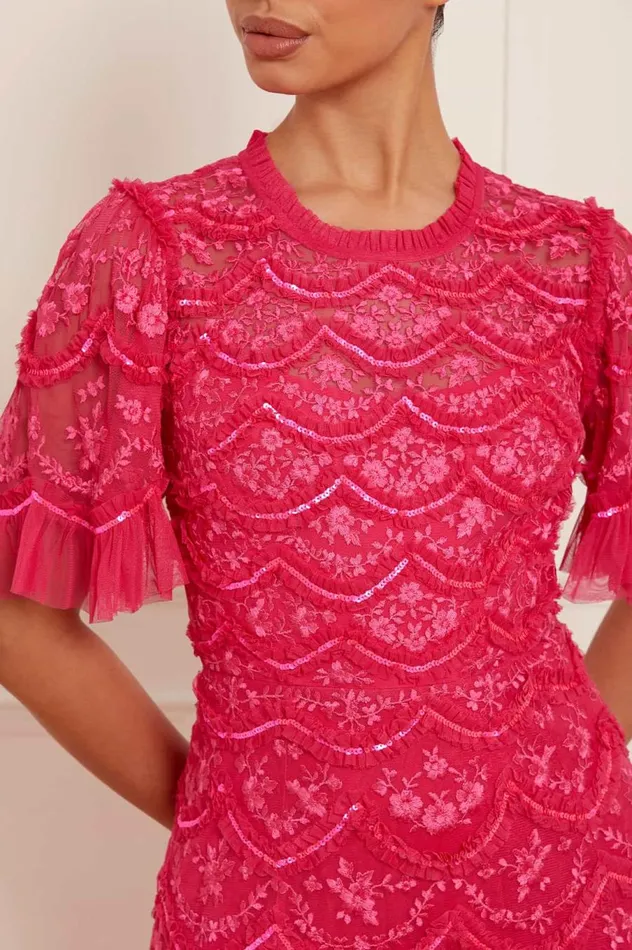 Women Embellished Dresses Needle and Thread Lily Bloom Ankle Gown Pink