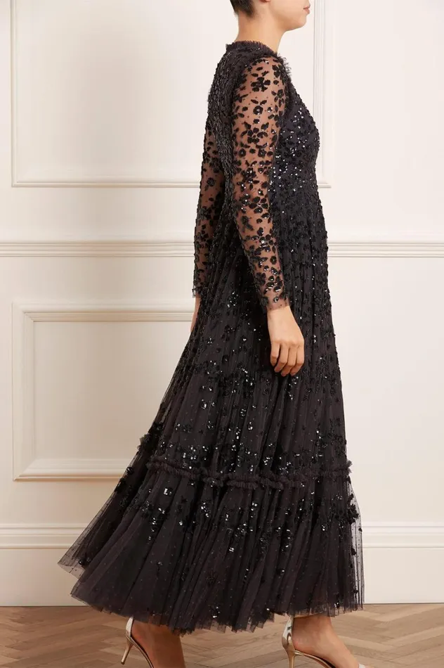 Women Embellished Dresses Needle and Thread Margot Ankle Gown Black