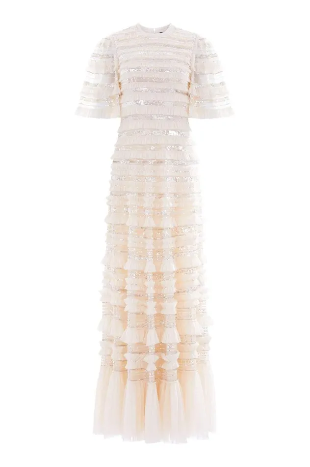 Women Embellished Dresses Needle and Thread Nancy Frill Gown Champagne