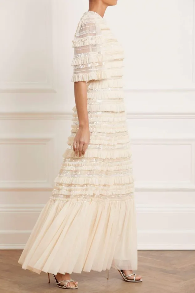 Women Embellished Dresses Needle and Thread Nancy Frill Gown Champagne