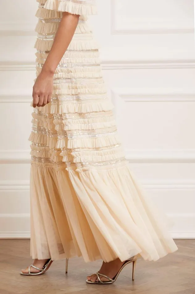 Women Embellished Dresses Needle and Thread Nancy Frill Gown Champagne