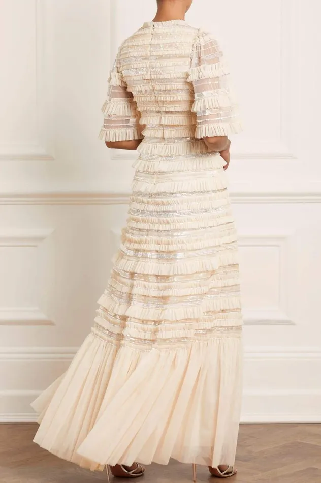 Women Embellished Dresses Needle and Thread Nancy Frill Gown Champagne