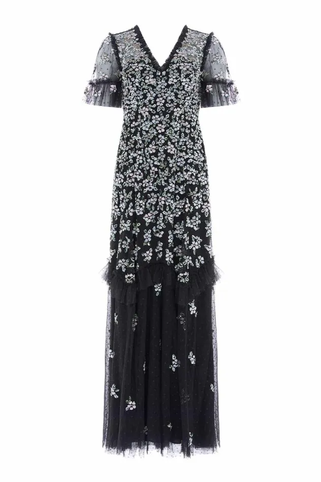Women Embellished Dresses Needle and Thread Raina Gown Black