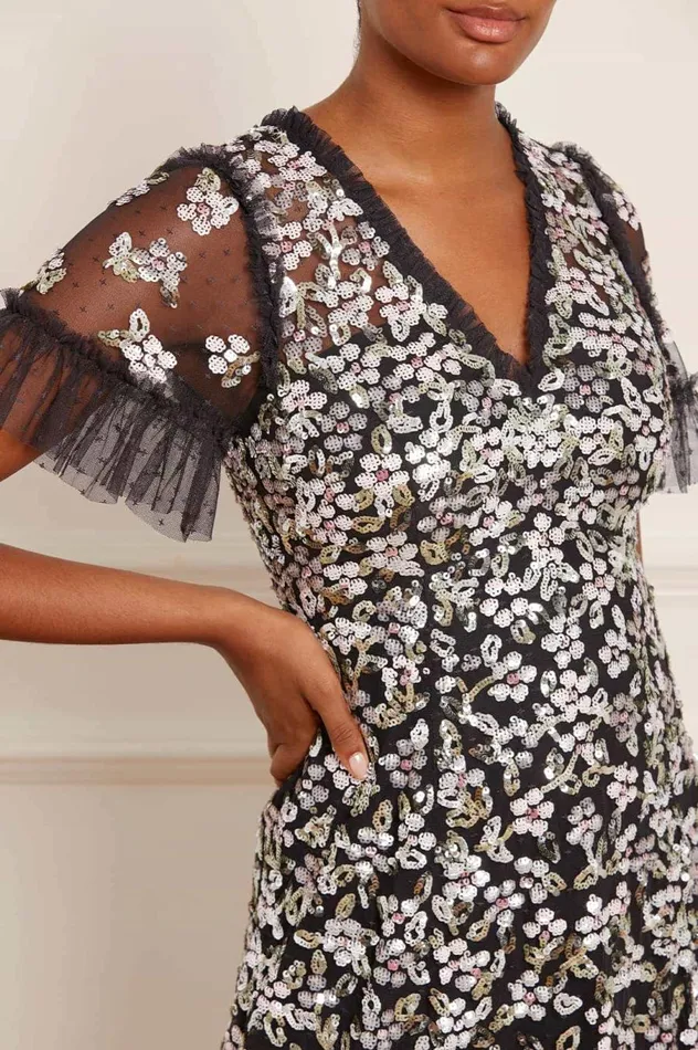 Women Embellished Dresses Needle and Thread Raina Gown Black