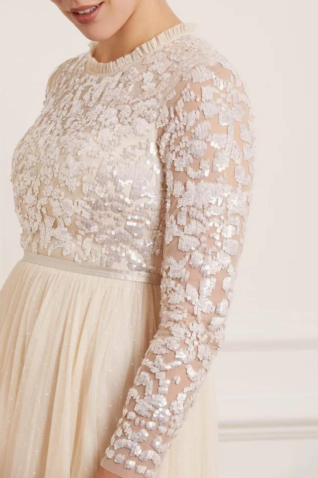 Women Embellished Dresses Needle and Thread Tempest Bodice Ballerina Dress Champagne