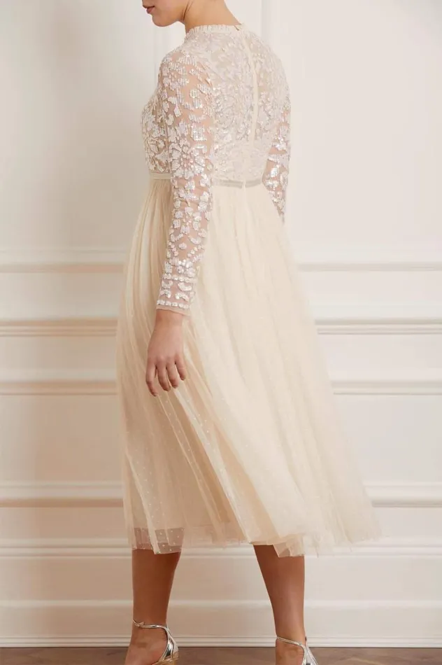 Women Embellished Dresses Needle and Thread Tempest Bodice Ballerina Dress Champagne