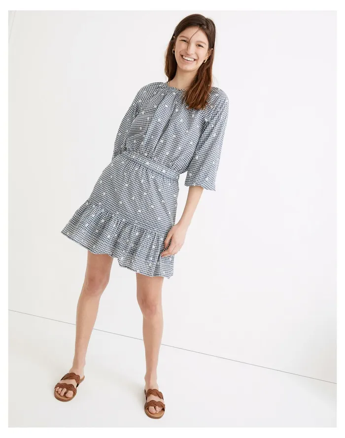 Women Embroidered Tiered Pull On Mini Skirt In Gingham Check Navy Shoreline Madewell Skirts Women Embroidered Tiered Pull On Mini Skirt In Gingham Check Navy Shoreline Madewell Skirts