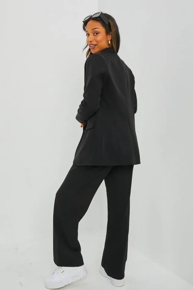Women Ensemble 2 Pices Blazer Pantalon Noir Black Brentiny Paris Sets With Top Bottoms Women Ensemble 2 Pices Blazer Pantalon Noir Black Brentiny Paris Sets With Top Bottoms
