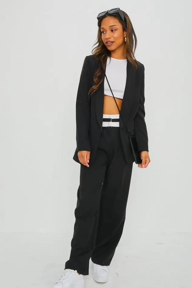 Women Ensemble 2 Pices Blazer Pantalon Noir Black Brentiny Paris Sets With Top Bottoms Women Ensemble 2 Pices Blazer Pantalon Noir Black Brentiny Paris Sets With Top Bottoms