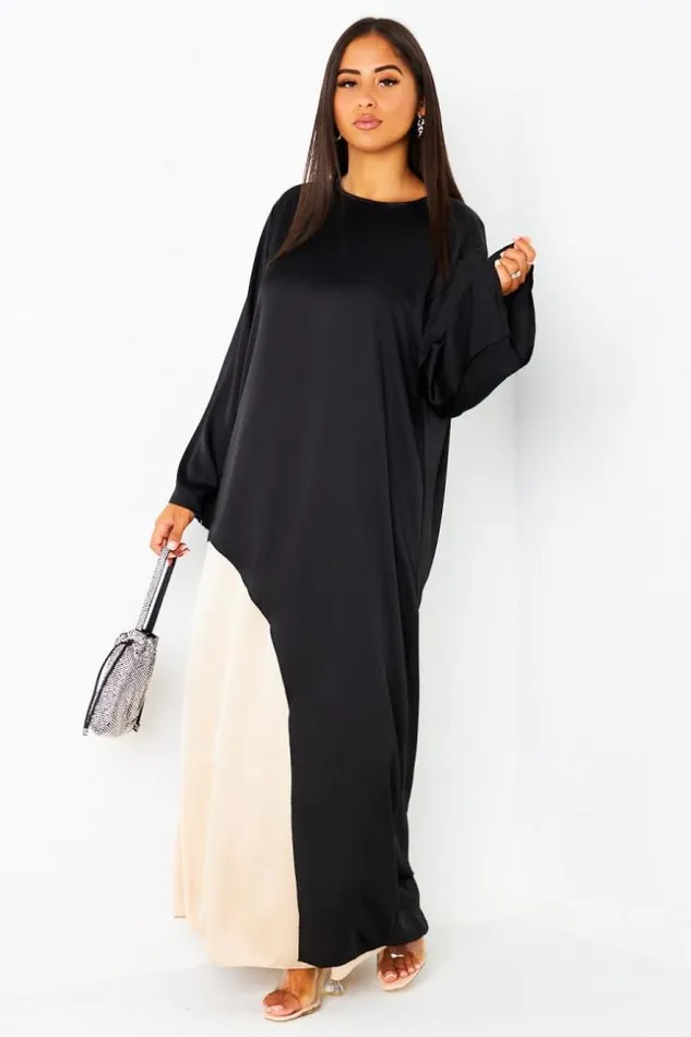 Women Ensemble 2 Pices Blouse Asymtrique Noire Jupe Beige Black Brentiny Paris Short Dresses