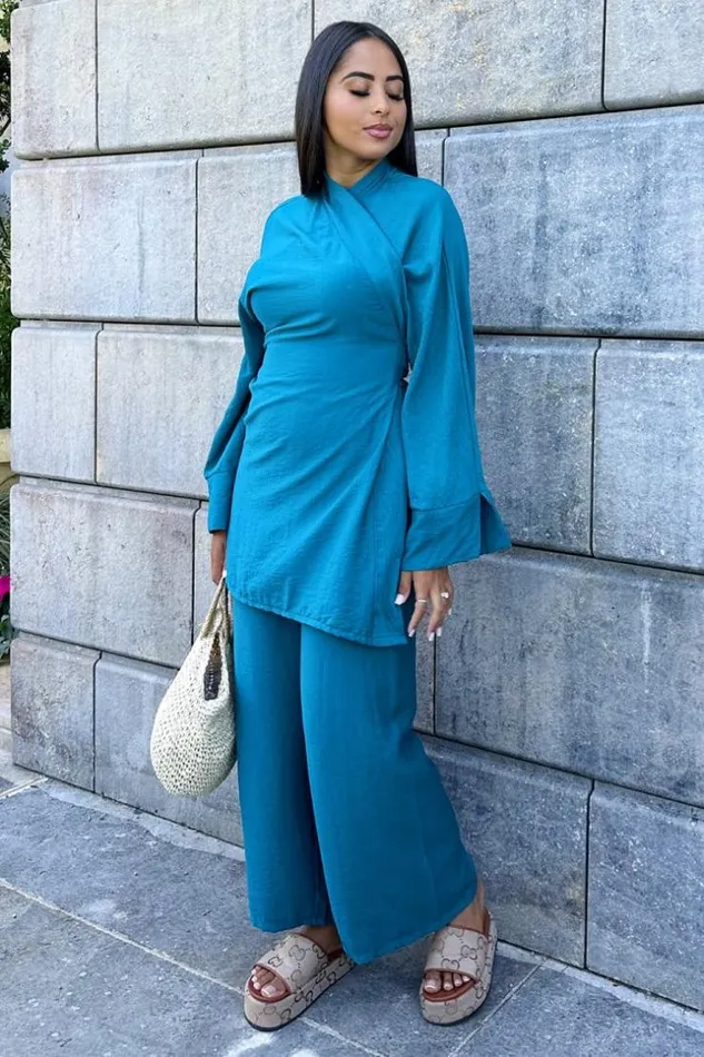 Women Ensemble 2 Pices Blouse Pantalon Bleu A Nou Blue Brentiny Paris Shirts and Blouses Women Ensemble 2 Pices Blouse Pantalon Bleu A Nou Blue Brentiny Paris Shirts and Blouses