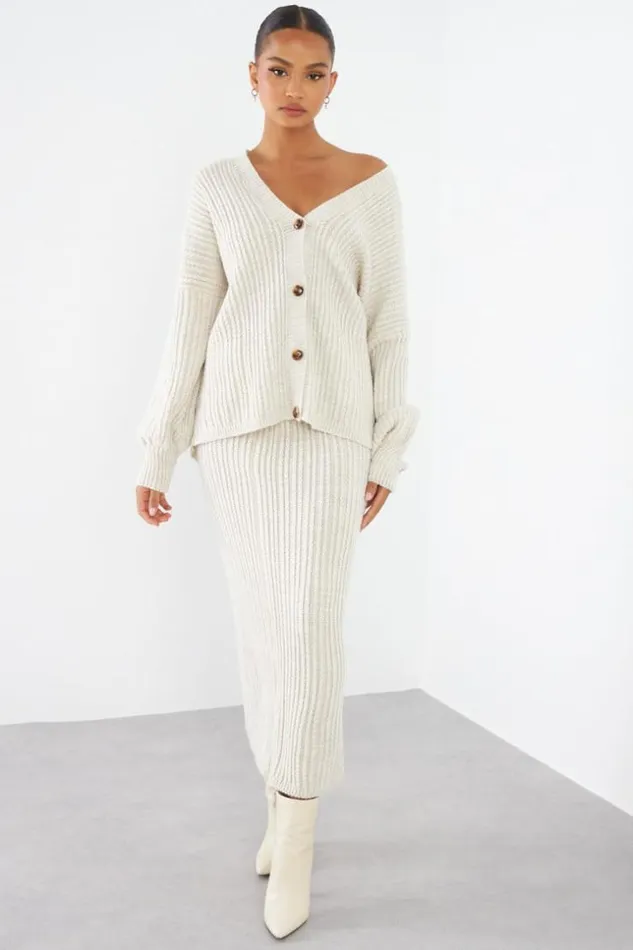 Women Ensemble 2 Pices Gilet Jupe En Maille Beige Beige Brentiny Paris Cardigans Women Ensemble 2 Pices Gilet Jupe En Maille Beige Beige Brentiny Paris Cardigans