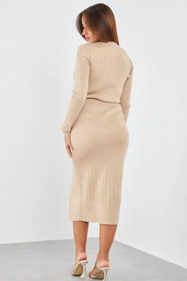 Women Ensemble 2 Pices Gilet Jupe Moulant Paillettes Beiges Beige Brentiny Paris White Tops Women Ensemble 2 Pices Gilet Jupe Moulant Paillettes Beiges Beige Brentiny Paris White Tops