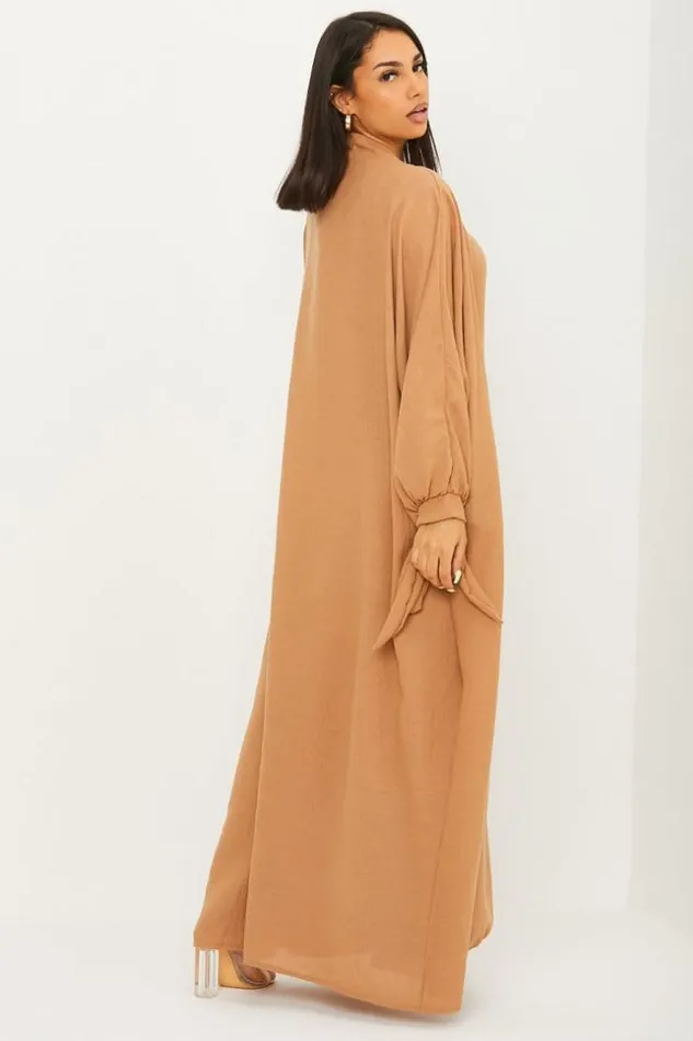 Women Ensemble 2 Pices Kimono Robe Camel Camel Brentiny Paris Jackets