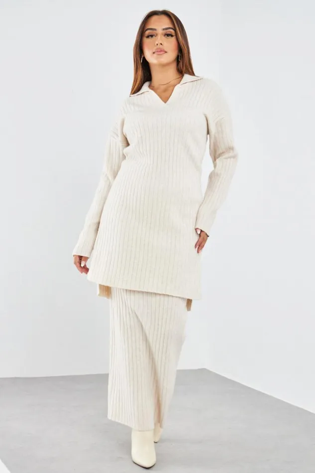 Women Ensemble 2 Pices Pull Jupe Ctel Beige Beige Brentiny Paris Sweaters and Sweatshirts Women Ensemble 2 Pices Pull Jupe Ctel Beige Beige Brentiny Paris Sweaters and Sweatshirts