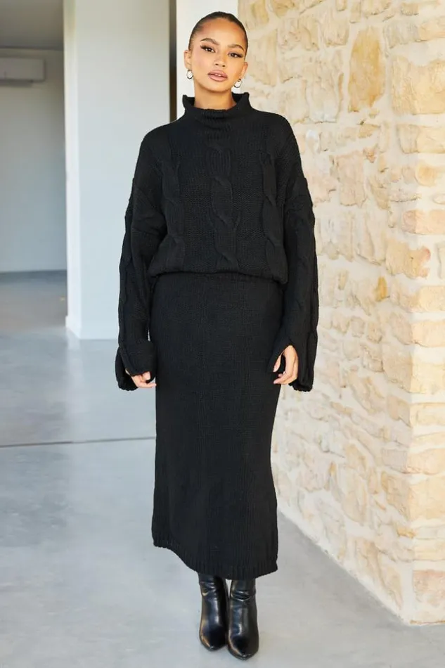 Women Ensemble 2 Pices Pull Jupe En Maille Noir Black Brentiny Paris Sweaters and Sweatshirts Women Ensemble 2 Pices Pull Jupe En Maille Noir Black Brentiny Paris Sweaters and Sweatshirts