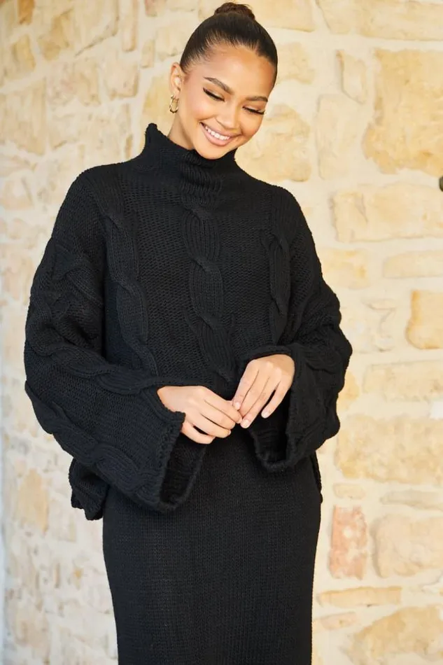 Women Ensemble 2 Pices Pull Jupe En Maille Noir Black Brentiny Paris Sweaters and Sweatshirts Women Ensemble 2 Pices Pull Jupe En Maille Noir Black Brentiny Paris Sweaters and Sweatshirts