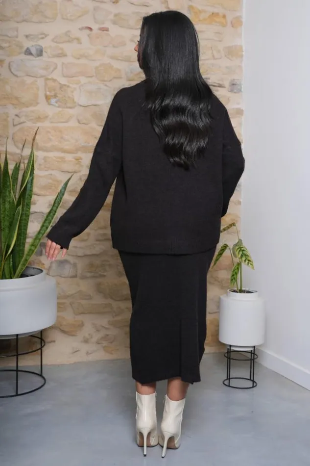 Women Ensemble 2 Pices Pull Jupe Marron Texture Brown Brentiny Paris Sweaters and Sweatshirts Women Ensemble 2 Pices Pull Jupe Marron Texture Brown Brentiny Paris Sweaters and Sweatshirts