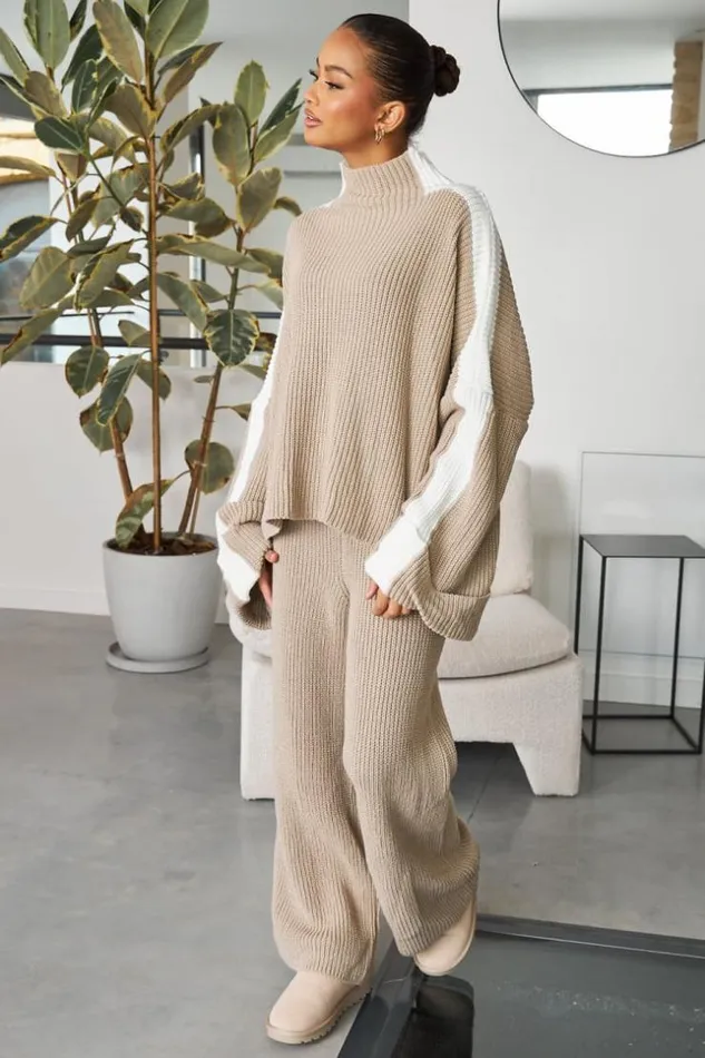 Women Ensemble 2 Pices Pull Pantalon En Maille Beige FoncBlanc Darkbeige Brentiny Paris Sweaters and Sweatshirts Women Ensemble 2 Pices Pull Pantalon En Maille Beige FoncBlanc Darkbeige Brentiny Paris Sweaters and Sweatshirts