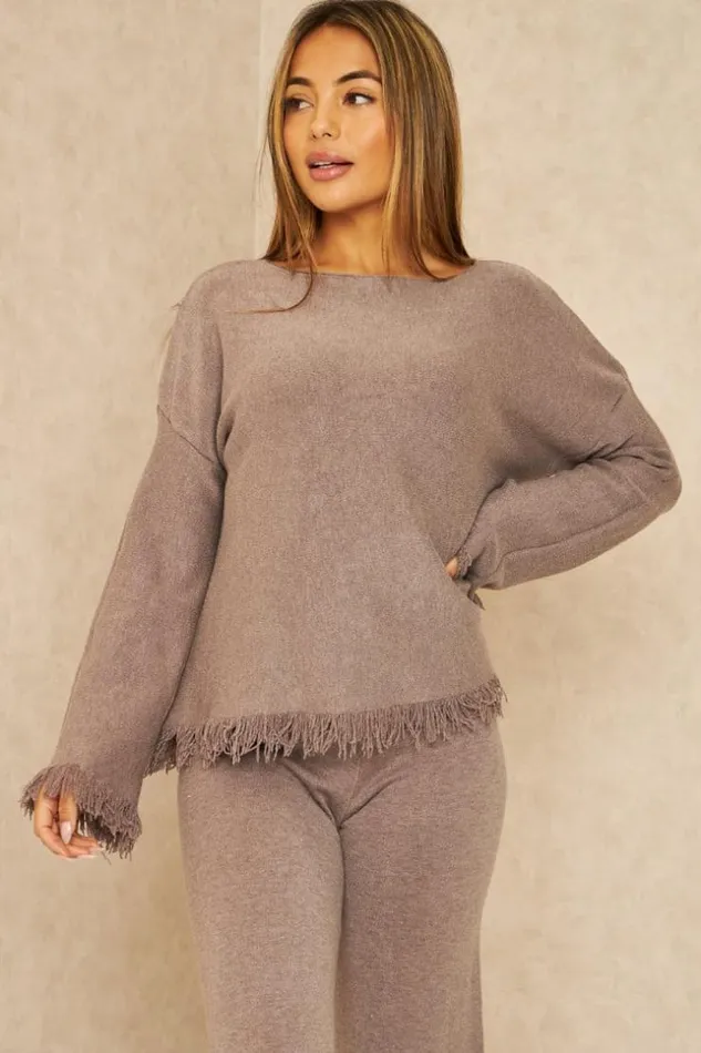 Women Ensemble 2 Pices Pull Pantalon Gris Franges Grey Brentiny Paris Sweaters and Sweatshirts Women Ensemble 2 Pices Pull Pantalon Gris Franges Grey Brentiny Paris Sweaters and Sweatshirts