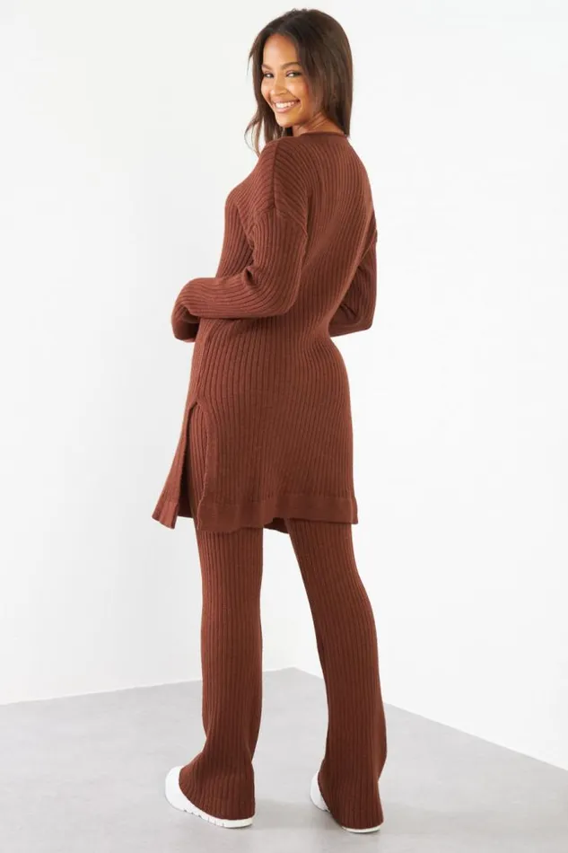 Women Ensemble 2 Pices Pull Pantalon Marron En Laine Ctel Brown Brentiny Paris Sweaters and Sweatshirts Women Ensemble 2 Pices Pull Pantalon Marron En Laine Ctel Brown Brentiny Paris Sweaters and Sweatshirts