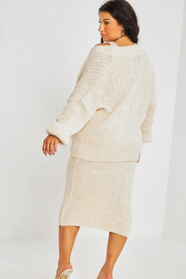 Women Ensemble 2 Pices Robe Gilet Beige Beige Brentiny Paris Short Dresses