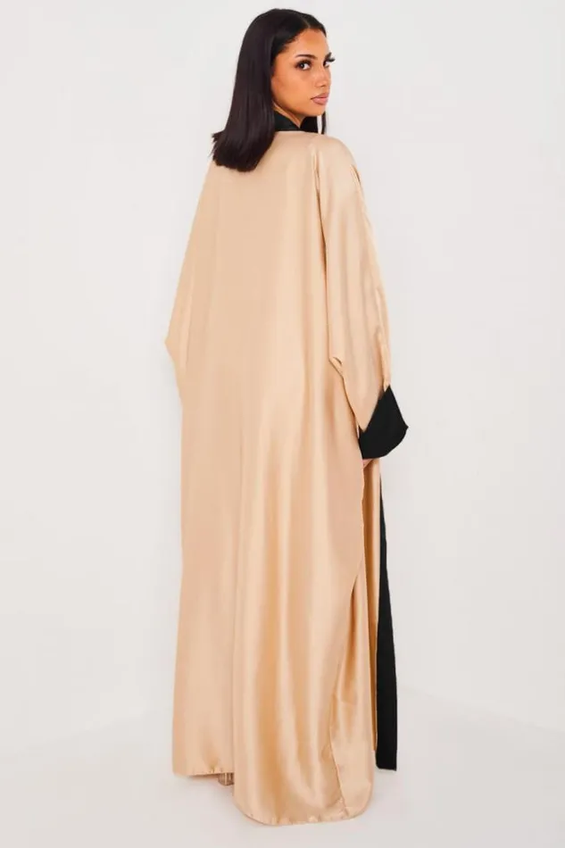 Women Ensemble 2 Pices Robe Kimono Beige Bandes Noir Beige Brentiny Paris Collection Ramadan Women Ensemble 2 Pices Robe Kimono Beige Bandes Noir Beige Brentiny Paris Collection Ramadan