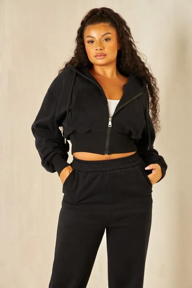 Women Ensemble 2 Pices Sweat Jogging Noir Black Brentiny Paris Sets With Top Bottoms Women Ensemble 2 Pices Sweat Jogging Noir Black Brentiny Paris Sets With Top Bottoms
