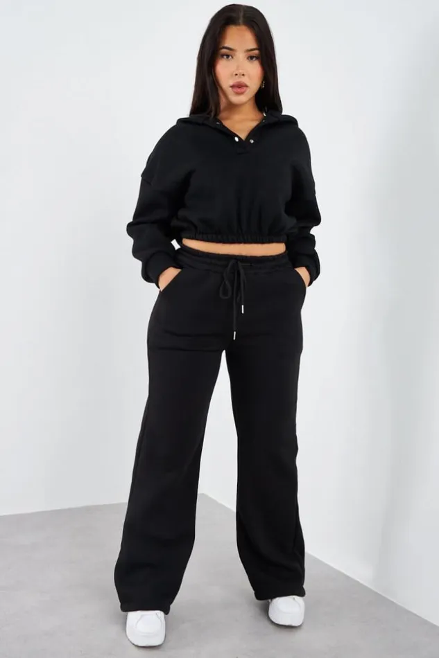 Women Ensemble 2 Pices Sweat Jogging Noir Black Brentiny Paris Sweaters and Sweatshirts