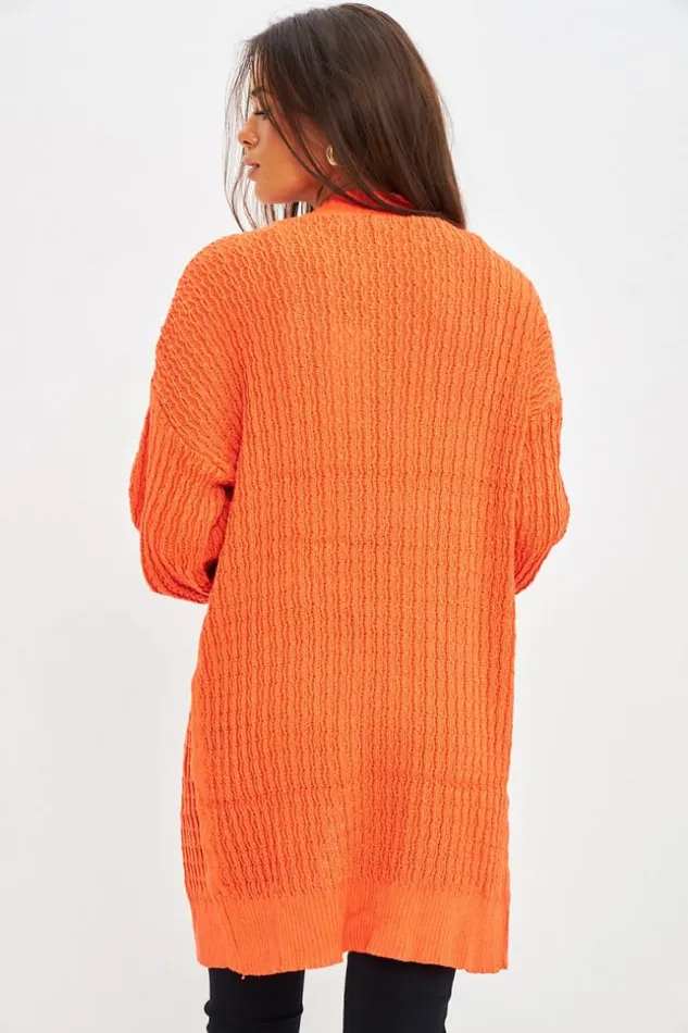 Women Ensemble Gilet Top Orange En Mailles Torsades Orange Brentiny Paris Cardigans Women Ensemble Gilet Top Orange En Mailles Torsades Orange Brentiny Paris Cardigans