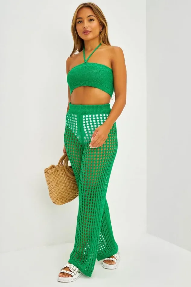 Women Ensemble Top Bandeau Pantalon En Maille Ajoure Vert Green Brentiny Paris Top And Tank Tops Women Ensemble Top Bandeau Pantalon En Maille Ajoure Vert Green Brentiny Paris Top And Tank Tops