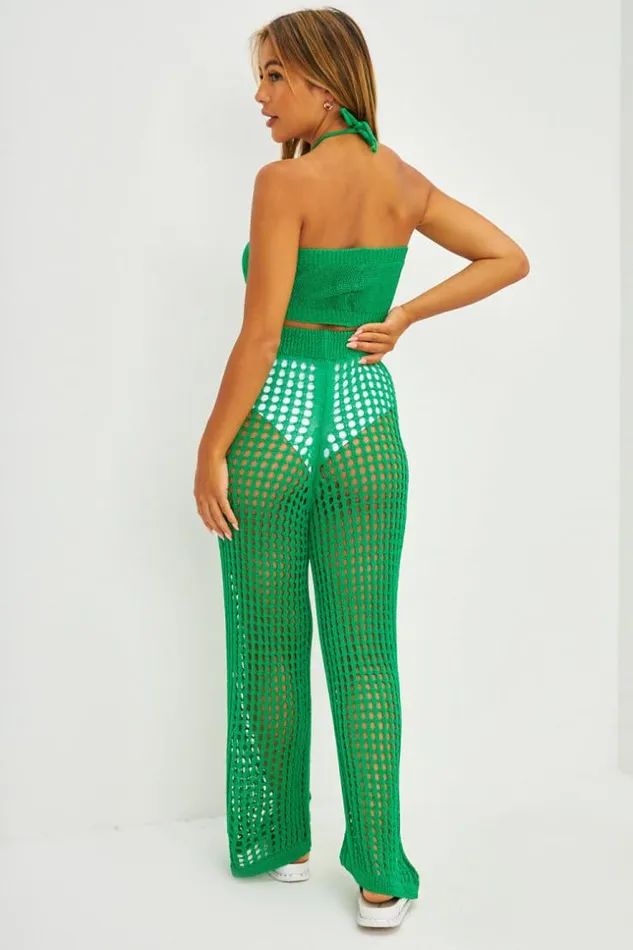 Women Ensemble Top Bandeau Pantalon En Maille Ajoure Vert Green Brentiny Paris Top And Tank Tops Women Ensemble Top Bandeau Pantalon En Maille Ajoure Vert Green Brentiny Paris Top And Tank Tops