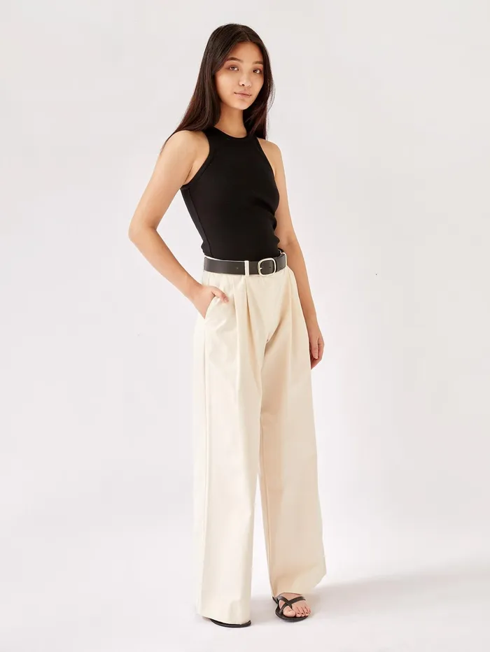 Women ESSE 8211 Black High Neck Rib Tank Top The UNDONE Tops