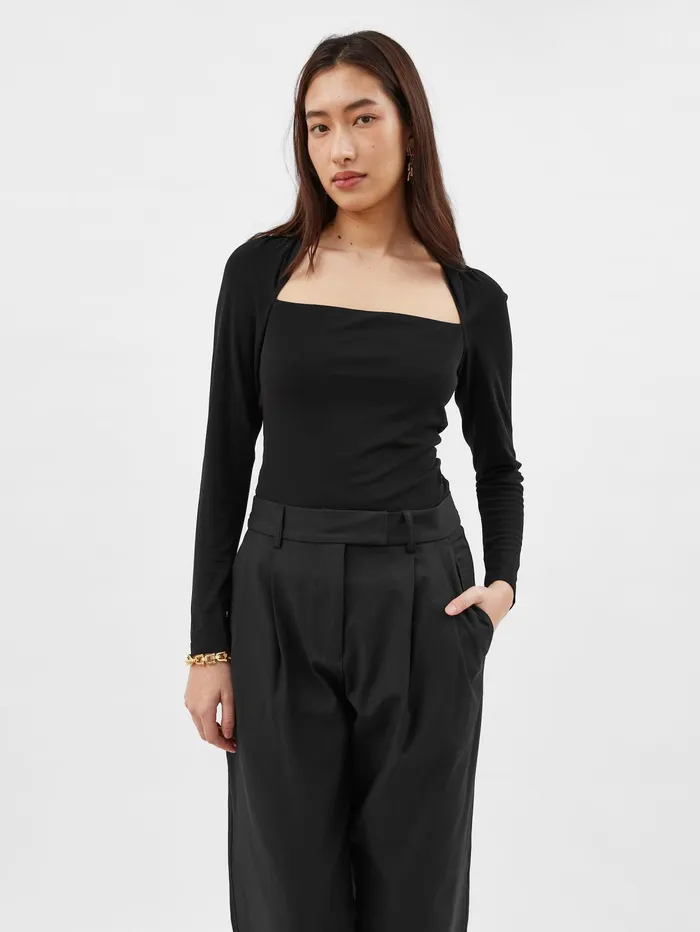 Women Esse Studios 8211 Odessa Square Top In Black The UNDONE Tops