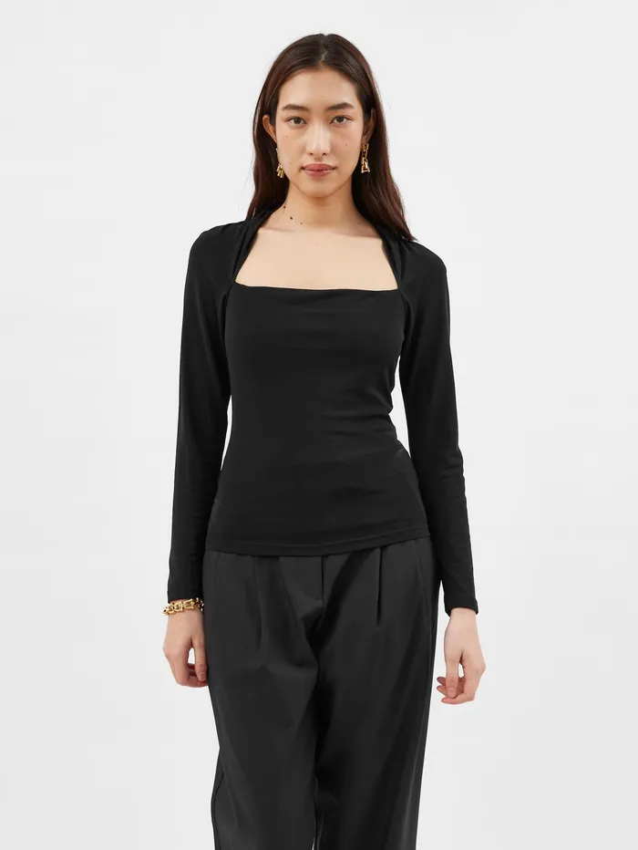 Women Esse Studios 8211 Odessa Square Top In Black The UNDONE Tops