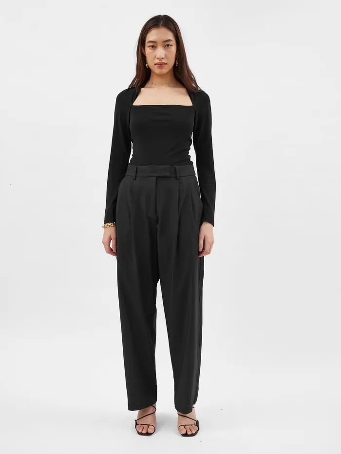 Women Esse Studios 8211 Odessa Square Top In Black The UNDONE Tops