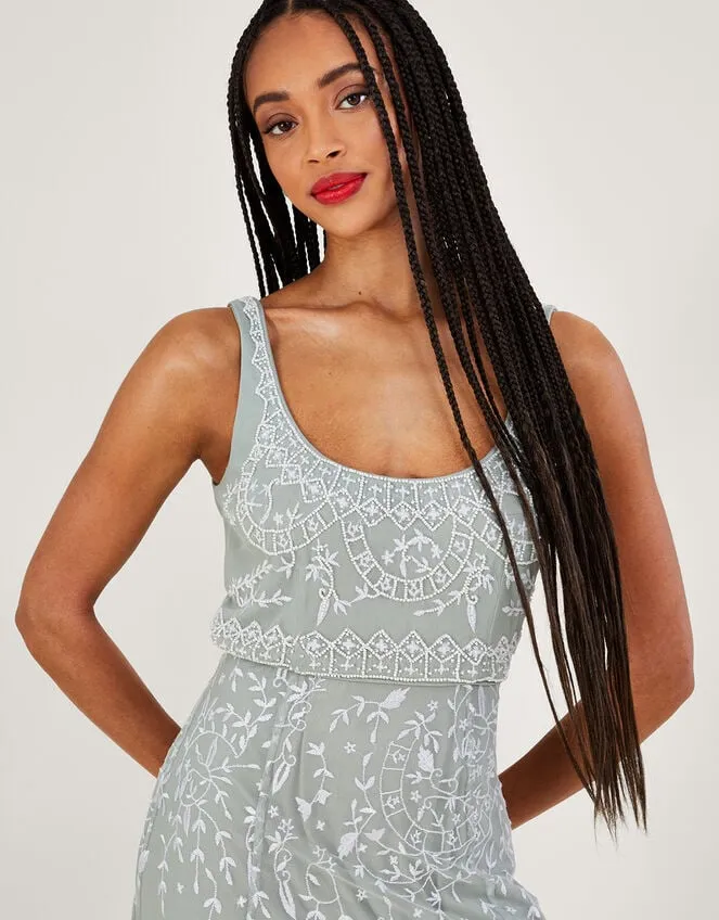 Women Eugiene Embroidered Maxi Dress Green Monsoon Occasionwear