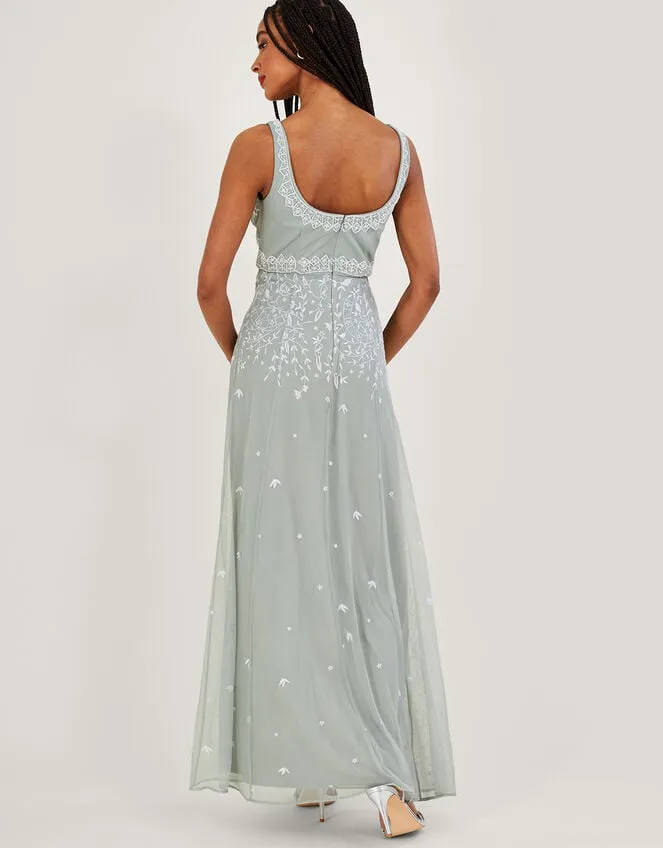 Women Eugiene Embroidered Maxi Dress Green Monsoon Occasionwear
