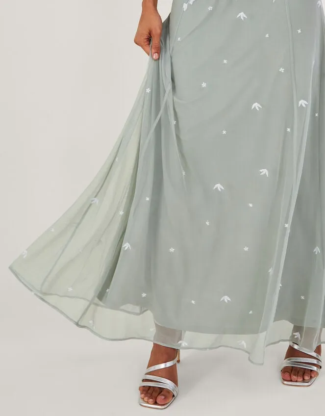 Women Eugiene Embroidered Maxi Dress Green Monsoon Occasionwear