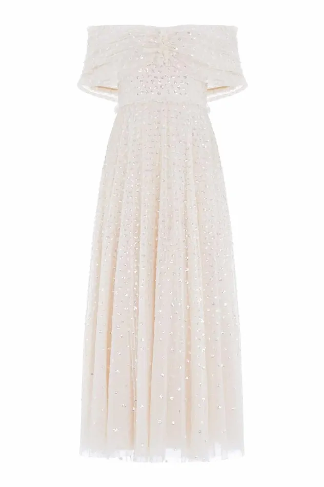 Women Evening Dresses Needle and Thread Grace Gloss OffShoulder Ankle Gown Champagne